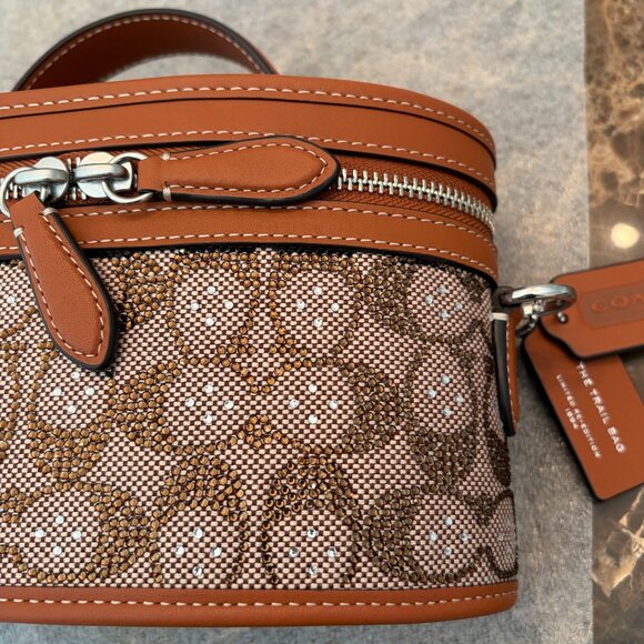 Coach Crystal Signature Jacquard Trail Bag (Burnished Amber) - Picture 3 of 16